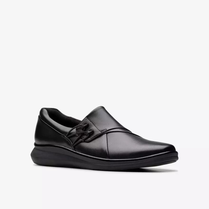 Γυναικεία μαύρα δερμάτινα Slip-ons χωρίς κορδόνια Lynell Γυναικεία μαύρα δερμάτινα Slip-ons χωρίς κορδόνια Lynell