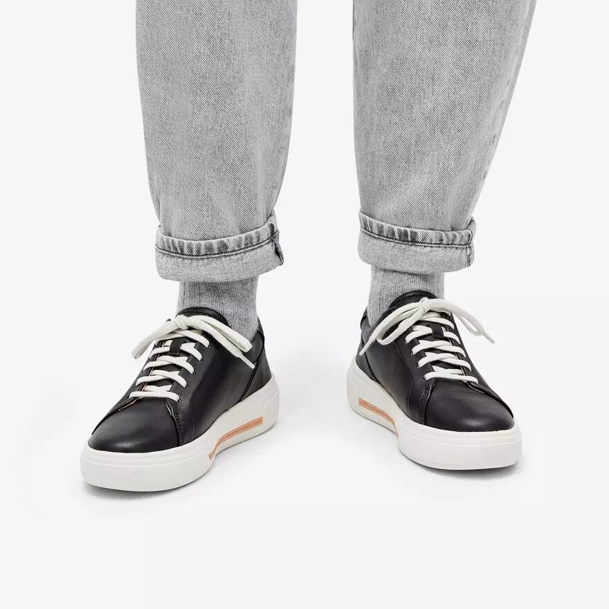 Γυναικεία μαύρα δερμάτινα Sneakers για Περιπάτο Hollyhock Walk Γυναικεία μαύρα δερμάτινα Sneakers για Περιπάτο Hollyhock Walk