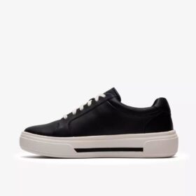 Γυναικεία μαύρα δερμάτινα Sneakers Hollyrose Zip