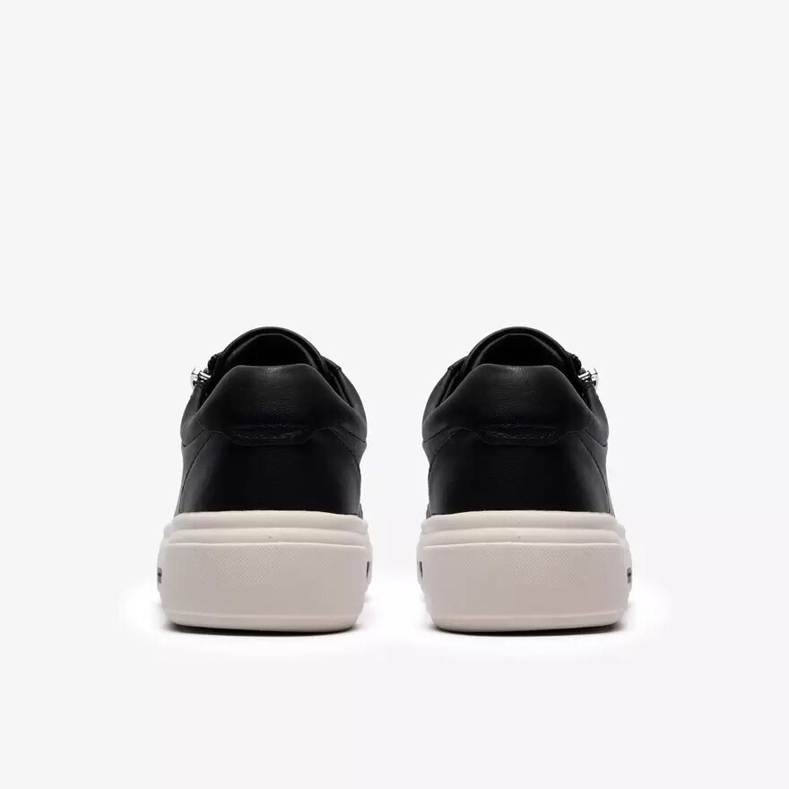 Γυναικεία μαύρα δερμάτινα Sneakers Hollyrose Zip Γυναικεία μαύρα δερμάτινα Sneakers Hollyrose Zip