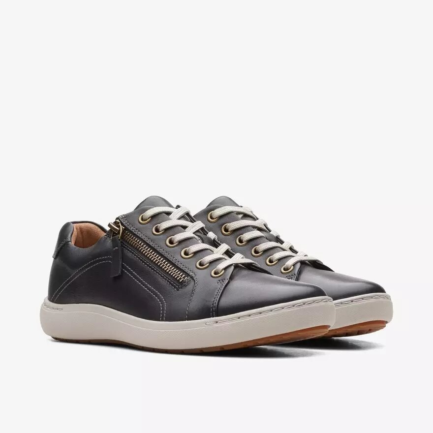 Γυναικεία μαύρα δερμάτινα Sneakers Nalle Lace Γυναικεία μαύρα δερμάτινα Sneakers Nalle Lace