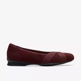 Γυναικεία Μπαλαρίνες Jazmynn Gem από σουέτ σε χρώμα Merlot