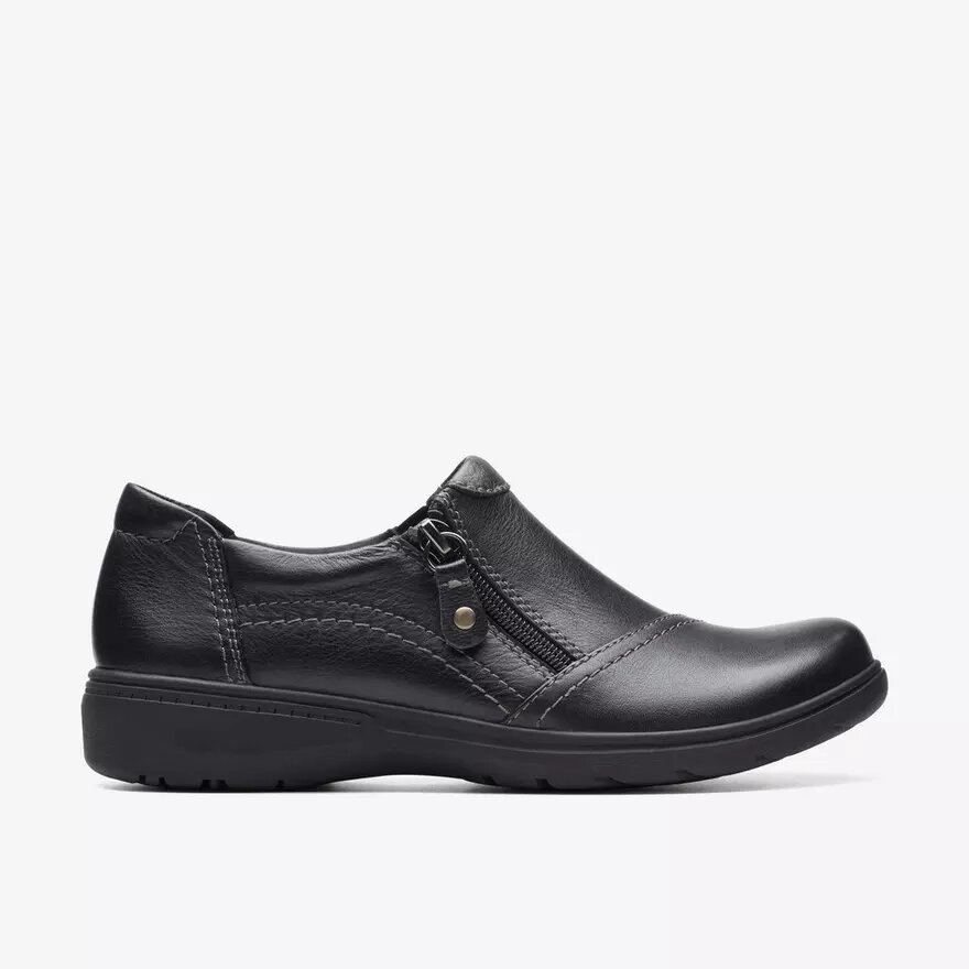 Γυναικεία παπούτσια Carleigh Ray από μαύρο δέρμα Slip-ons χωρίς κορδόνια Γυναικεία παπούτσια Carleigh Ray από μαύρο δέρμα Slip-ons χωρίς κορδόνια