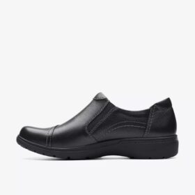 Γυναικεία παπούτσια Carleigh Ray από μαύρο δέρμα Slip-ons χωρίς κορδόνια
