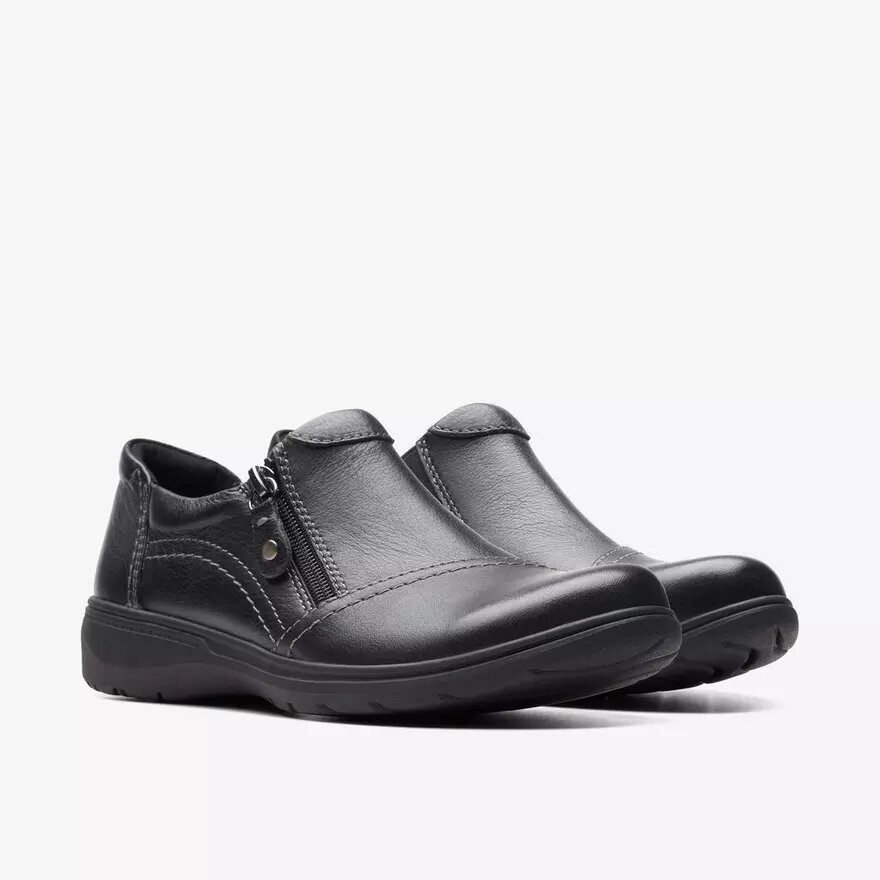 Γυναικεία παπούτσια Carleigh Ray από μαύρο δέρμα Slip-ons χωρίς κορδόνια Γυναικεία παπούτσια Carleigh Ray από μαύρο δέρμα Slip-ons χωρίς κορδόνια
