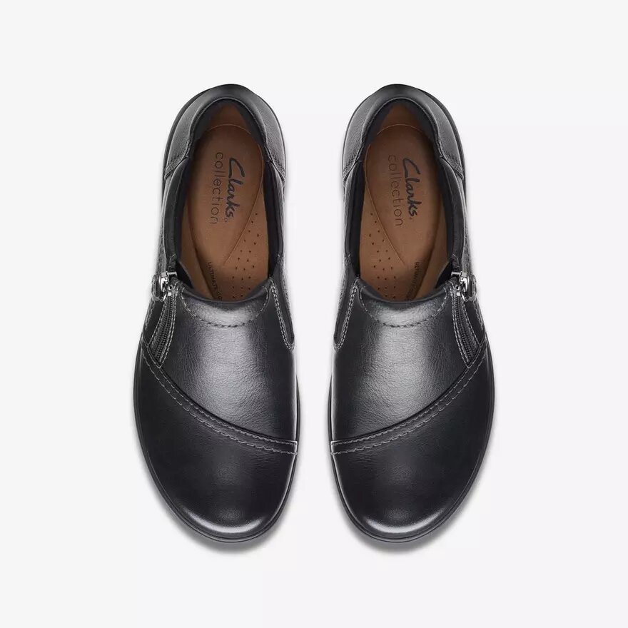 Γυναικεία παπούτσια Carleigh Ray από μαύρο δέρμα Slip-ons χωρίς κορδόνια Γυναικεία παπούτσια Carleigh Ray από μαύρο δέρμα Slip-ons χωρίς κορδόνια