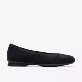 Γυναικεία παπούτσια Jazmynn Gem από μαύρο σουέτ Slip-ons χωρίς κορδόνια