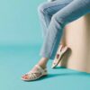 Γυναικεία σανδάλια Cecily Strap με Λουράκια από κρεμ δέρμα
