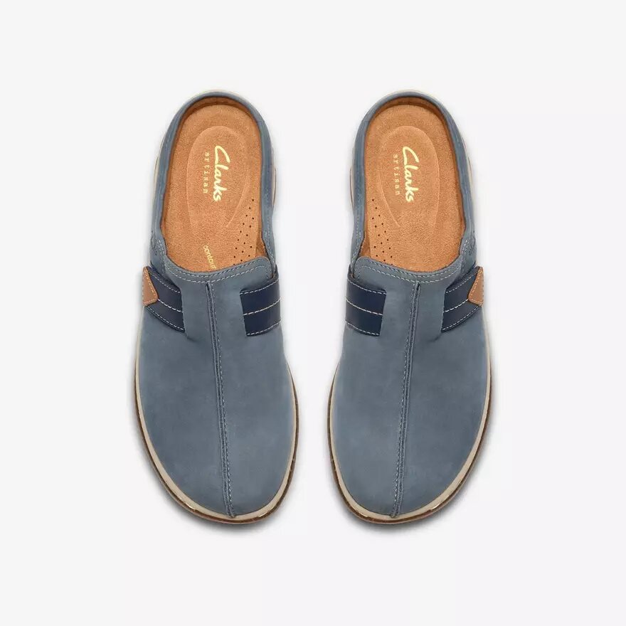 Γυναικεία τσόκαρα Orlene Clog σε χρώμα Denim Blue από νουμπάκ Γυναικεία τσόκαρα Orlene Clog σε χρώμα Denim Blue από νουμπάκ