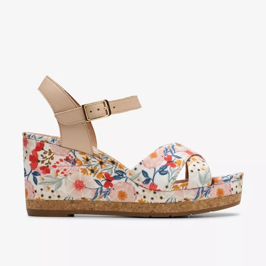 Γυναικείες λευκές πλατφόρμες Chicly Floral Γυναικείες λευκές πλατφόρμες Chicly Floral
