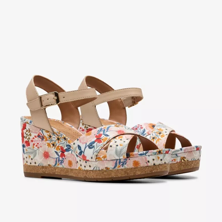 Γυναικείες λευκές πλατφόρμες Chicly Floral Γυναικείες λευκές πλατφόρμες Chicly Floral