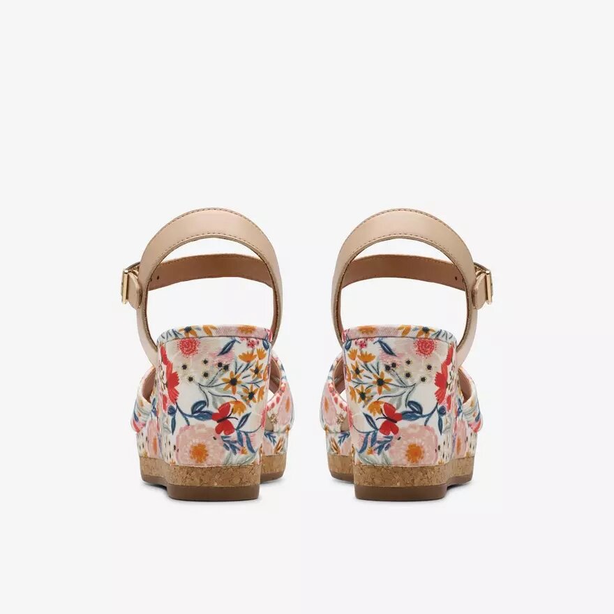 Γυναικείες λευκές πλατφόρμες Chicly Floral Γυναικείες λευκές πλατφόρμες Chicly Floral