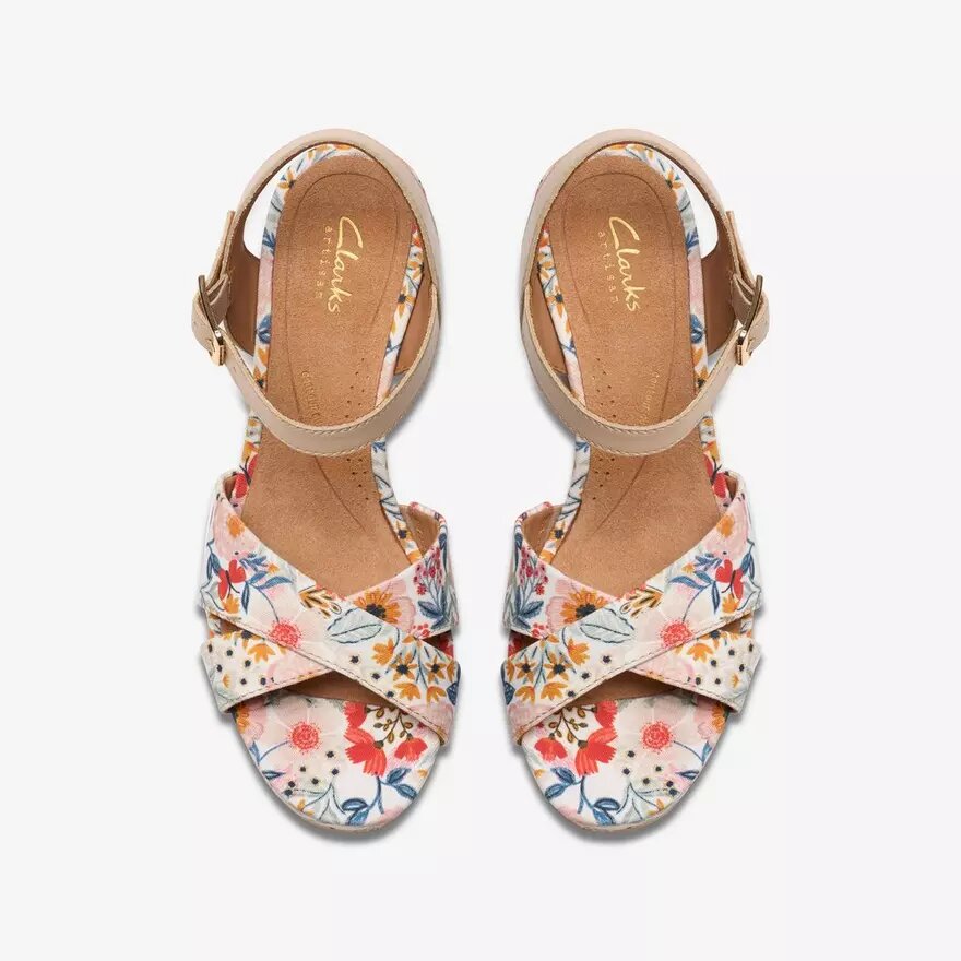 Γυναικείες λευκές πλατφόρμες Chicly Floral Γυναικείες λευκές πλατφόρμες Chicly Floral