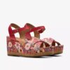 Γυναικείες πλατφόρμες Chicly Floral με κόκκινο τυπωμένο μοτίβο Γυναικείες πλατφόρμες Chicly Floral με κόκκινο τυπωμένο μοτίβο