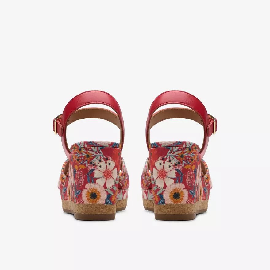 Γυναικείες πλατφόρμες Chicly Floral με κόκκινο τυπωμένο μοτίβο Γυναικείες πλατφόρμες Chicly Floral με κόκκινο τυπωμένο μοτίβο