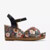 Γυναικείες πλατφόρμες Chicly Floral με μαύρο τυπωμένο μοτίβο Γυναικείες πλατφόρμες Chicly Floral με μαύρο τυπωμένο μοτίβο