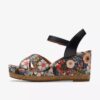 Γυναικείες πλατφόρμες Chicly Floral με μαύρο τυπωμένο μοτίβο Γυναικείες πλατφόρμες Chicly Floral με μαύρο τυπωμένο μοτίβο