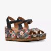 Γυναικείες πλατφόρμες Chicly Floral με μαύρο τυπωμένο μοτίβο Γυναικείες πλατφόρμες Chicly Floral με μαύρο τυπωμένο μοτίβο
