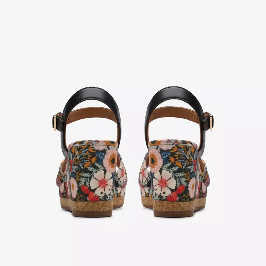 Γυναικείες πλατφόρμες Chicly Floral με μαύρο τυπωμένο μοτίβο Γυναικείες πλατφόρμες Chicly Floral με μαύρο τυπωμένο μοτίβο