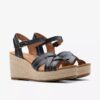 Γυναικείες πλατφόρμες Sabina Strap από μαύρο δέρμα