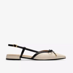 Γυναικείο δερμάτινο Sensa15 Bow Sling Back σε κρεμ χρώμα Γυναικείο δερμάτινο Sensa15 Bow Sling Back σε κρεμ χρώμα