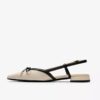 Γυναικείο δερμάτινο Sensa15 Bow Sling Back σε κρεμ χρώμα Γυναικείο δερμάτινο Sensa15 Bow Sling Back σε κρεμ χρώμα
