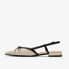 Γυναικείο δερμάτινο Sensa15 Bow Sling Back σε κρεμ χρώμα Γυναικείο δερμάτινο Sensa15 Bow Sling Back σε κρεμ χρώμα