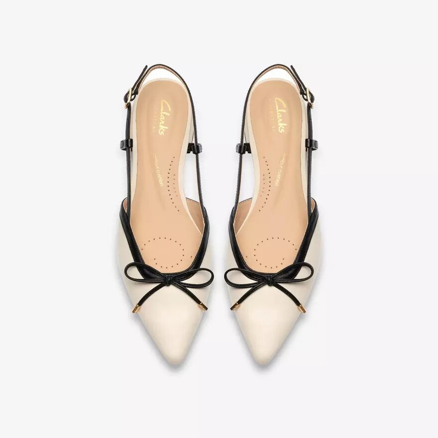 Γυναικείο δερμάτινο Sensa15 Bow Sling Back σε κρεμ χρώμα Γυναικείο δερμάτινο Sensa15 Bow Sling Back σε κρεμ χρώμα