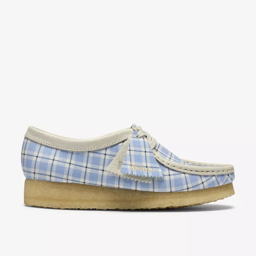 Γυναικείο Wallabee με μπλε καρό μοτίβο Gingham Γυναικείο Wallabee με μπλε καρό μοτίβο Gingham