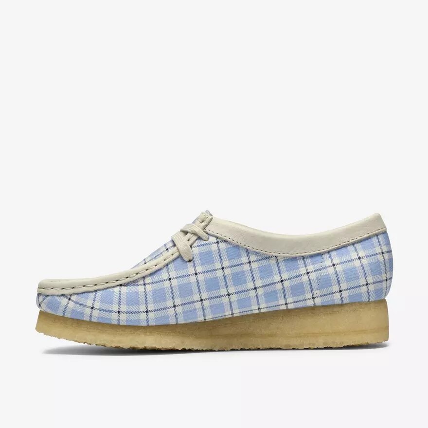 Γυναικείο Wallabee με μπλε καρό μοτίβο Gingham Γυναικείο Wallabee με μπλε καρό μοτίβο Gingham