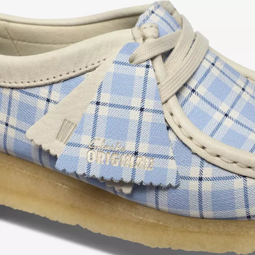 Γυναικείο Wallabee με μπλε καρό μοτίβο Gingham Γυναικείο Wallabee με μπλε καρό μοτίβο Gingham
