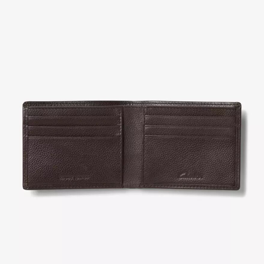 Κλασικό ανδρικό πορτοφόλι Slimfold με υφή «Pebble», καφέ, ΗΠΑ Κλασικό ανδρικό πορτοφόλι Slimfold με υφή «Pebble», καφέ, ΗΠΑ