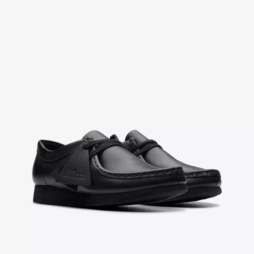Παιδικά δερμάτινα παπούτσια Wallabee™ Older σε μαύρο χρώμα Παιδικά δερμάτινα παπούτσια Wallabee™ Older σε μαύρο χρώμα