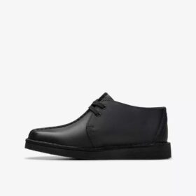 Παιδικά Desert Trek Older Μαύρα δερμάτινα Desert Boot