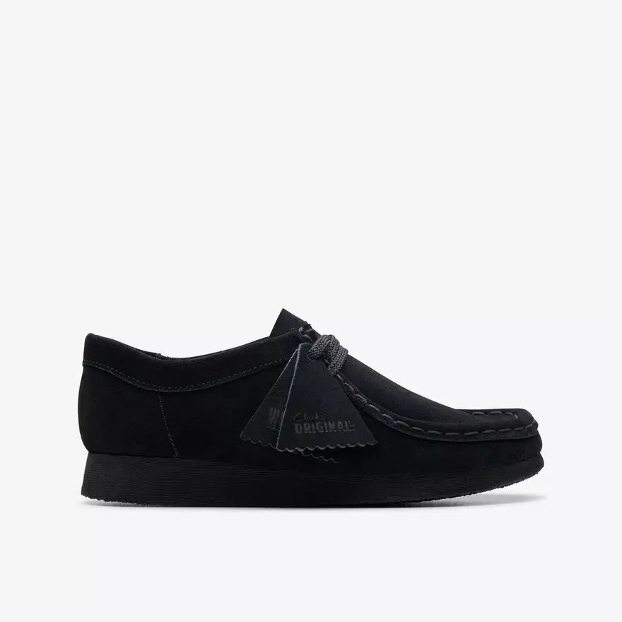 Παιδικά παπούτσια Wallabee Older από μαύρο σουέτ Παιδικά παπούτσια Wallabee Older από μαύρο σουέτ