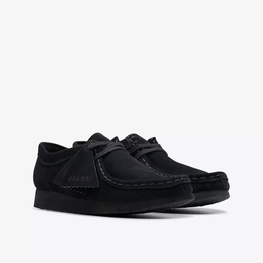 Παιδικά παπούτσια Wallabee Older από μαύρο σουέτ Παιδικά παπούτσια Wallabee Older από μαύρο σουέτ